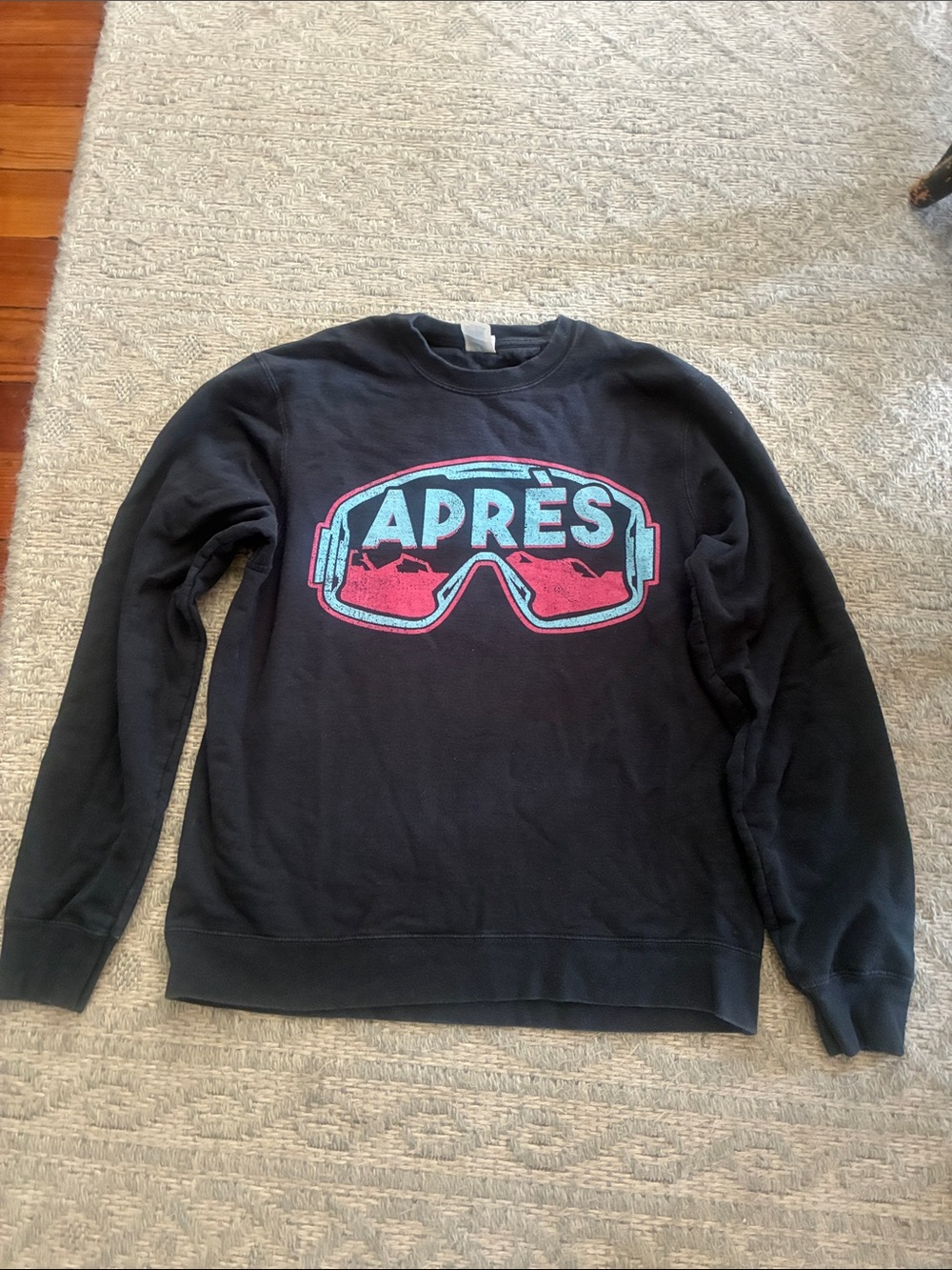 Vintage Port & Co Apres Ski Goggles Crewneck Black Size M Retro Y2K
